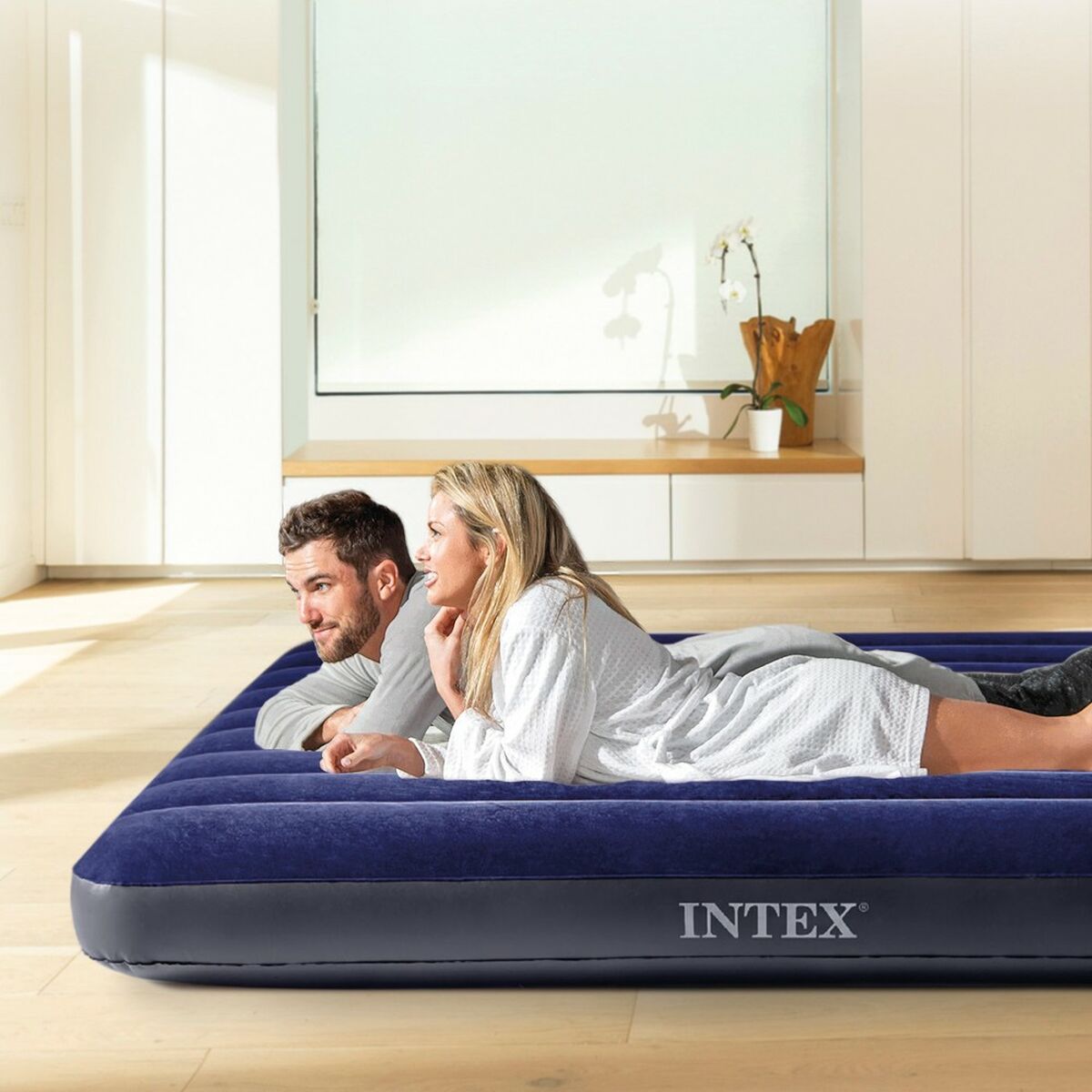 Materasso Gonfiabile Intex CLASSIC DOWNY 137 x 25 x 191 cm (3 Unità)