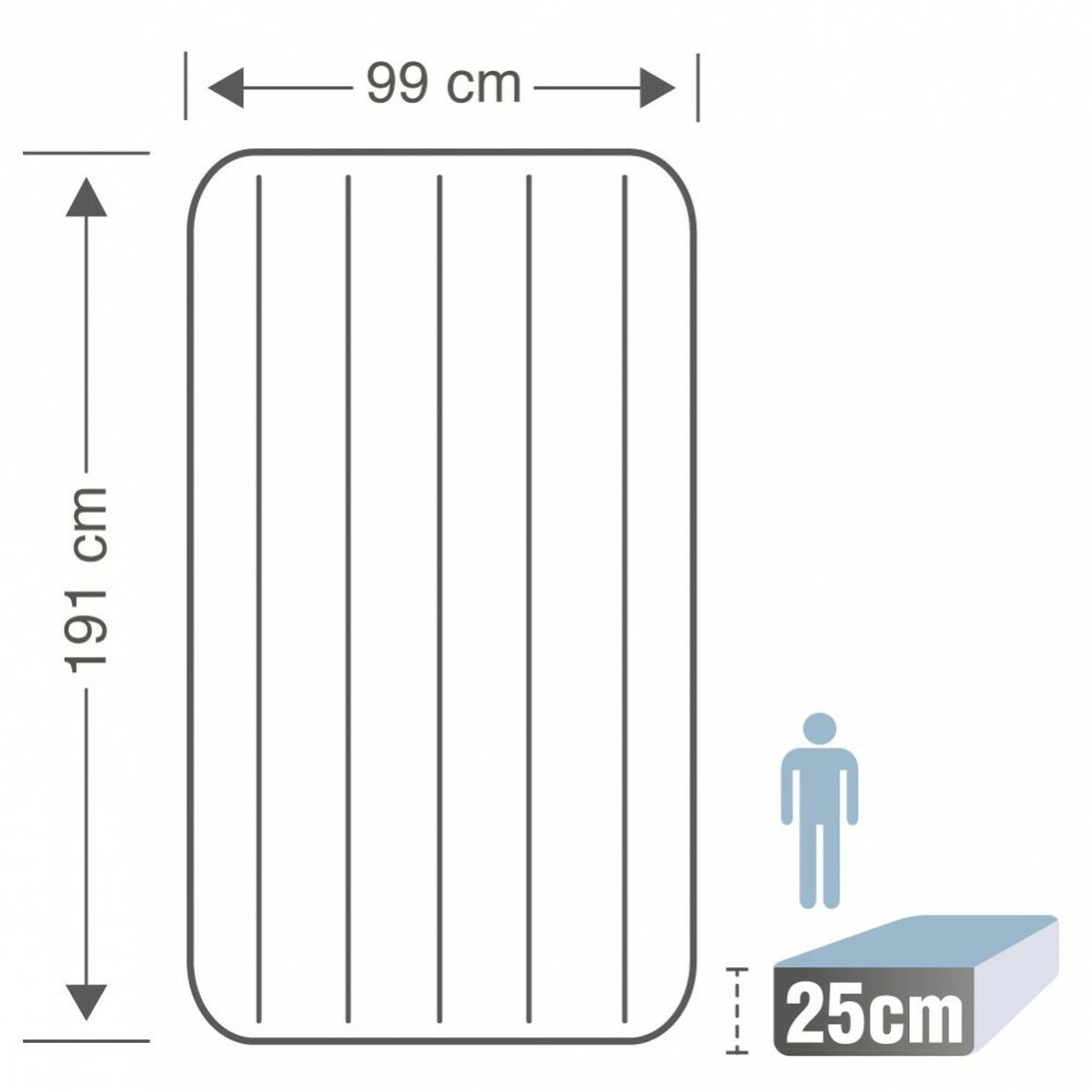 Materasso Gonfiabile Intex 99 x 25 x 191 cm (4 Unità)