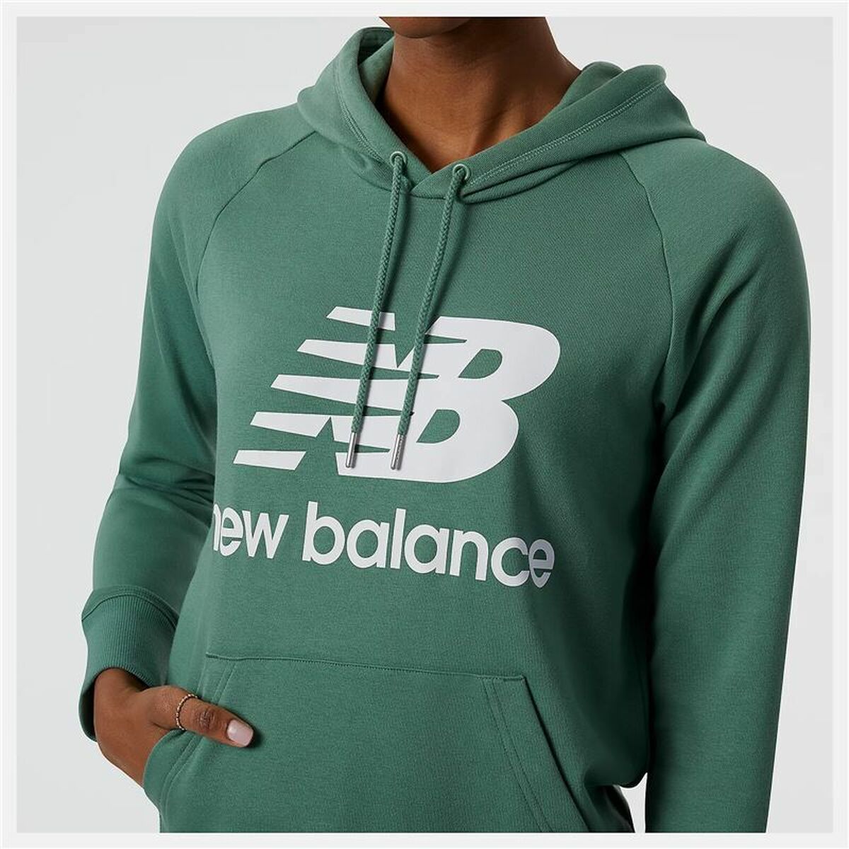 Felpa con Cappuccio Donna New Balance Verde