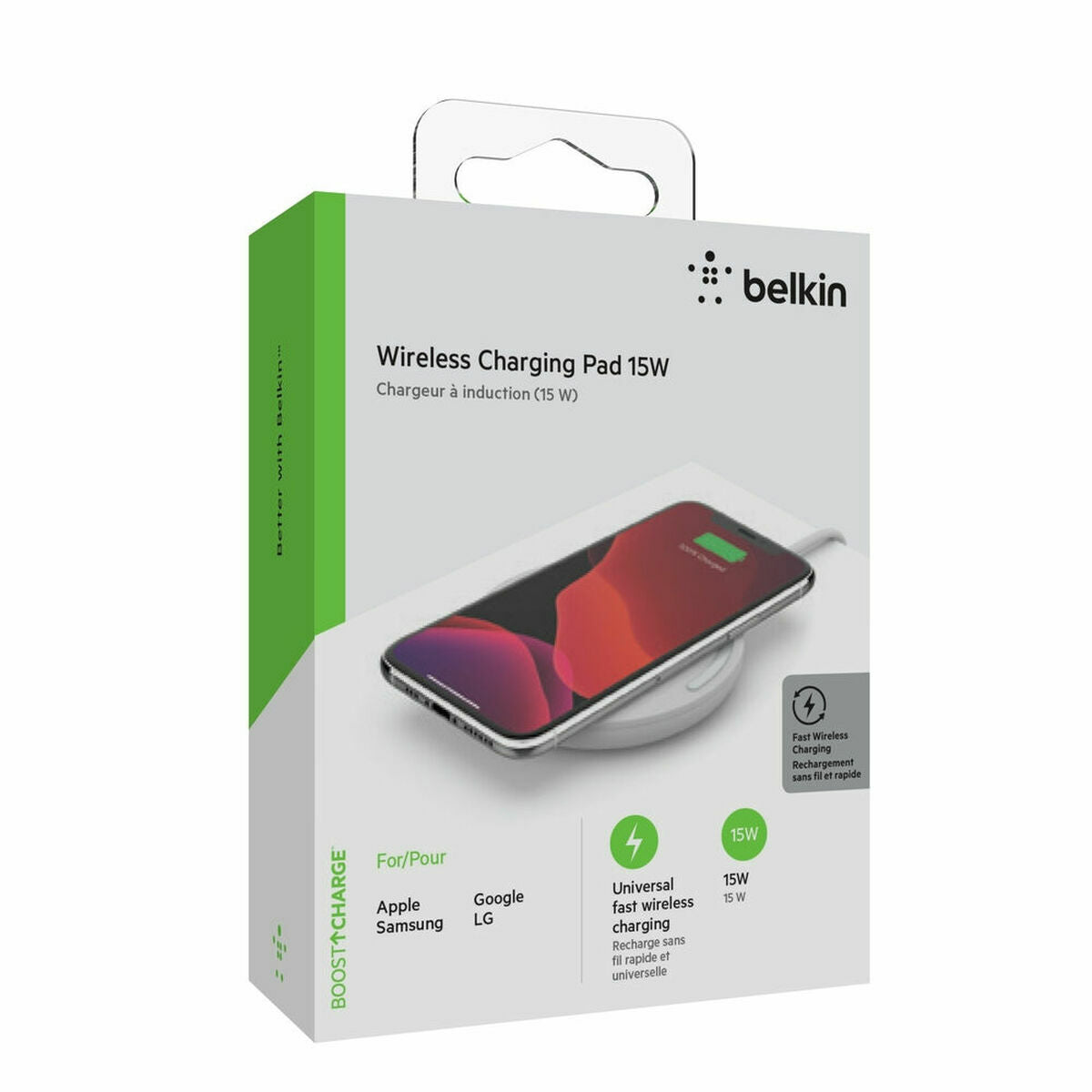 Caricabatterie senza fili con Supporto per Cellulari Belkin WIA002VFWH 15W