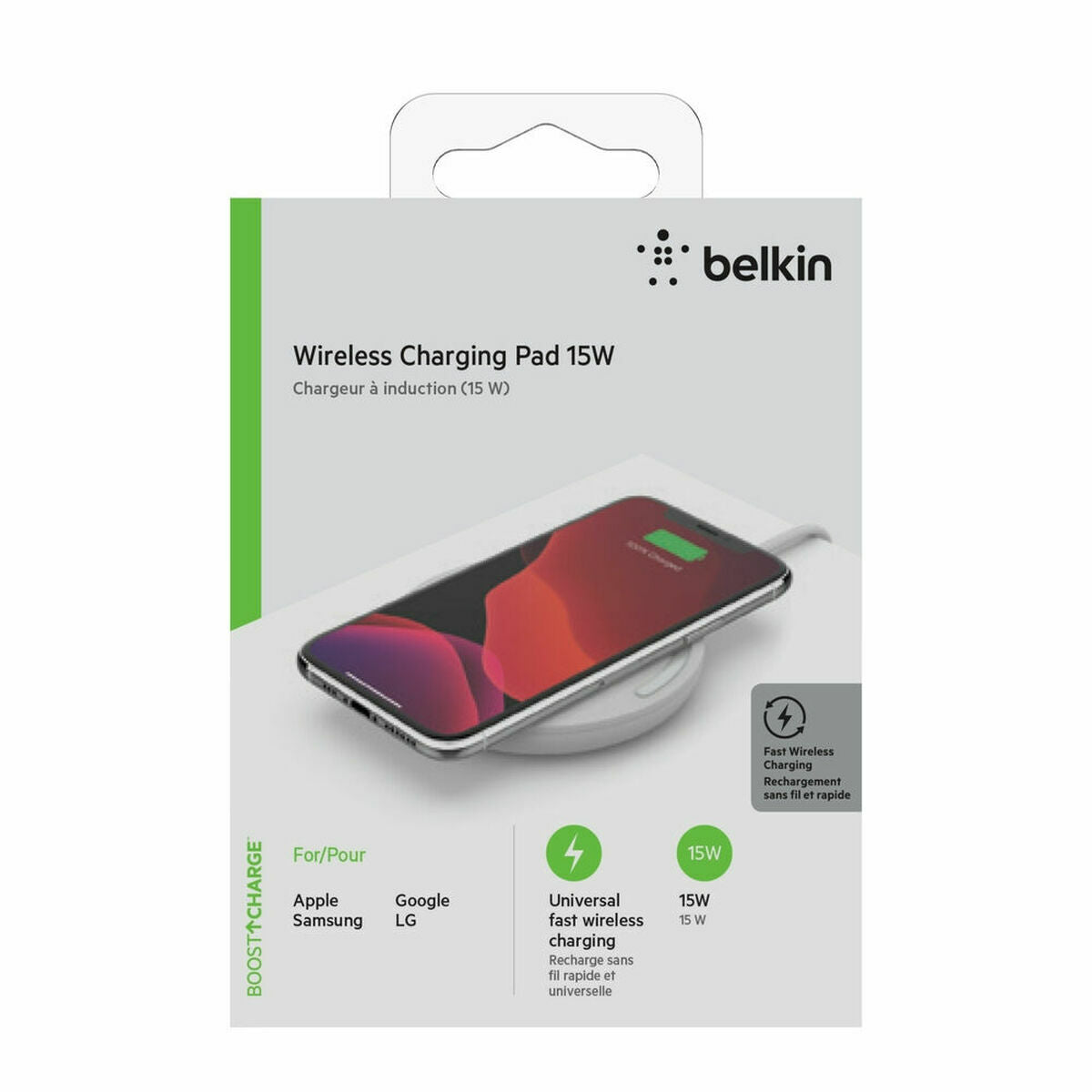 Caricabatterie senza fili con Supporto per Cellulari Belkin WIA002VFWH 15W