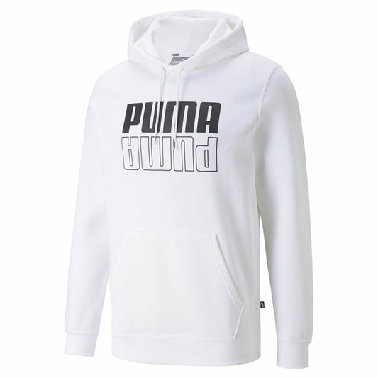 Felpa con Cappuccio Uomo Puma Power Logo Bianco
