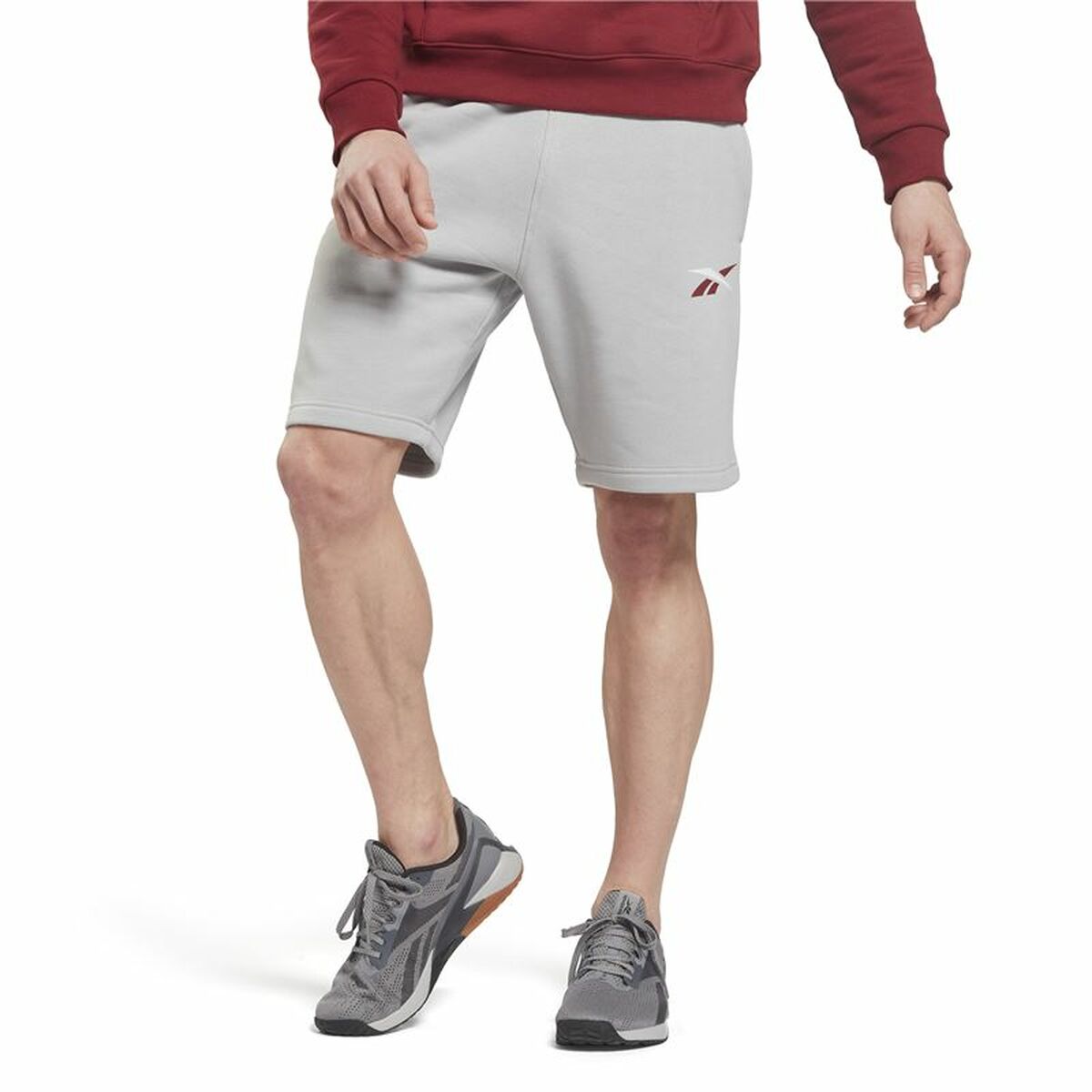 Pantaloni Corti Sportivi da Uomo Reebok Essentials French Terry Grigio