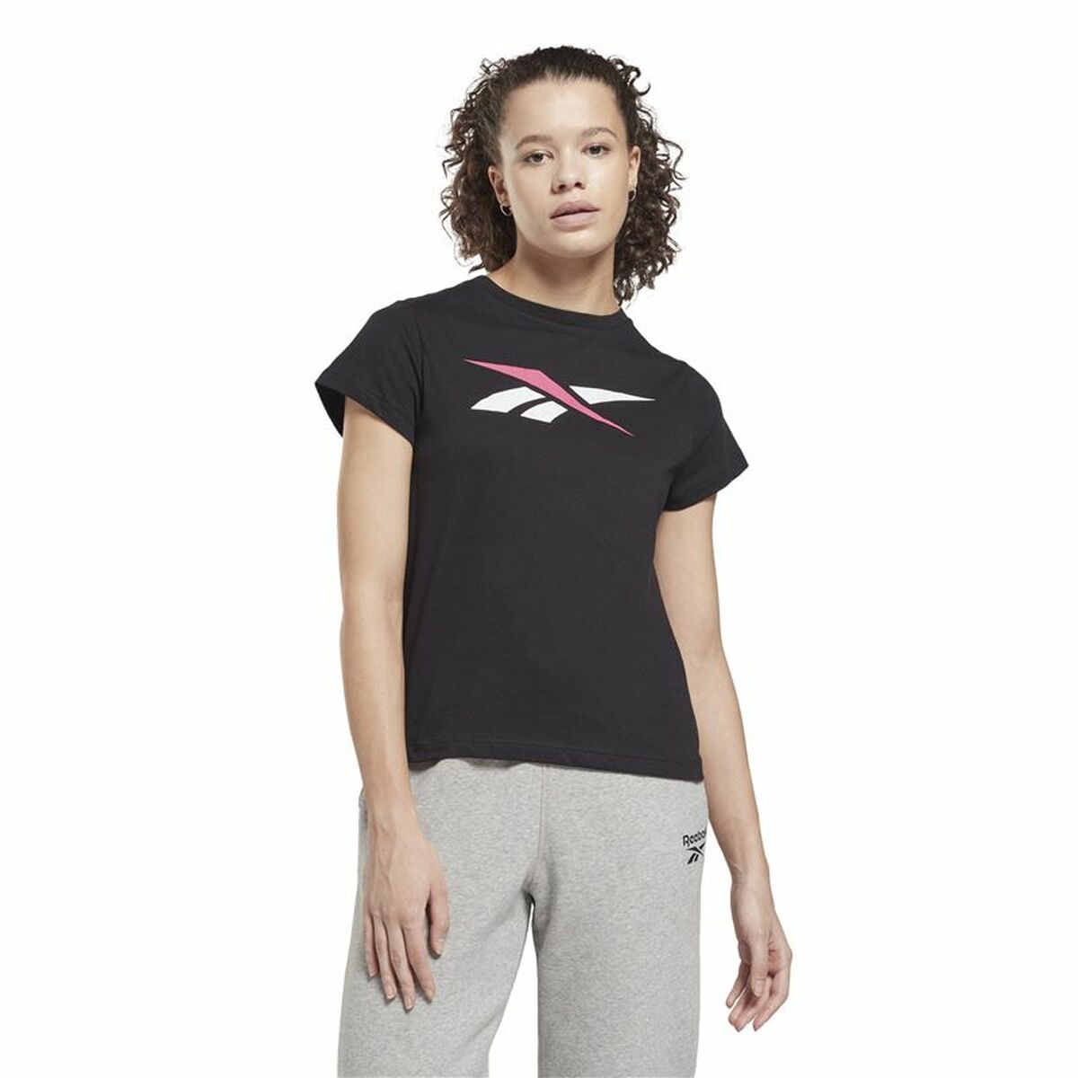 Maglia a Maniche Corte Donna Reebok Vector Nero