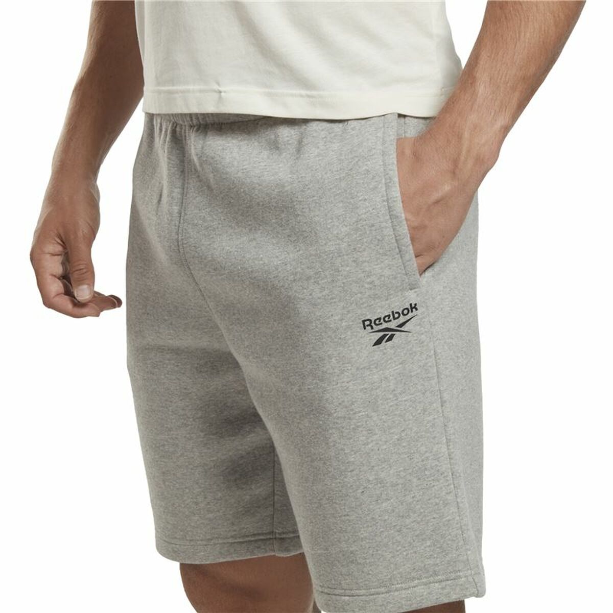 Pantaloni Corti Sportivi da Uomo Reebok Identity Fleece Grigio