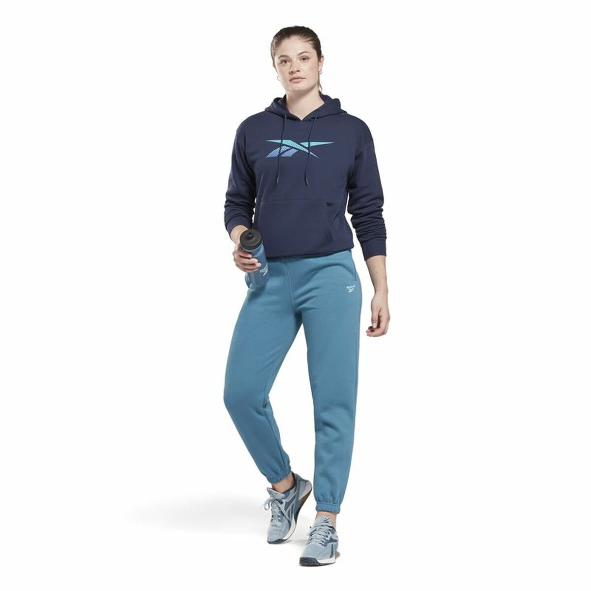 Felpa con Cappuccio Donna Reebok Doorbuster Identity Blu scuro