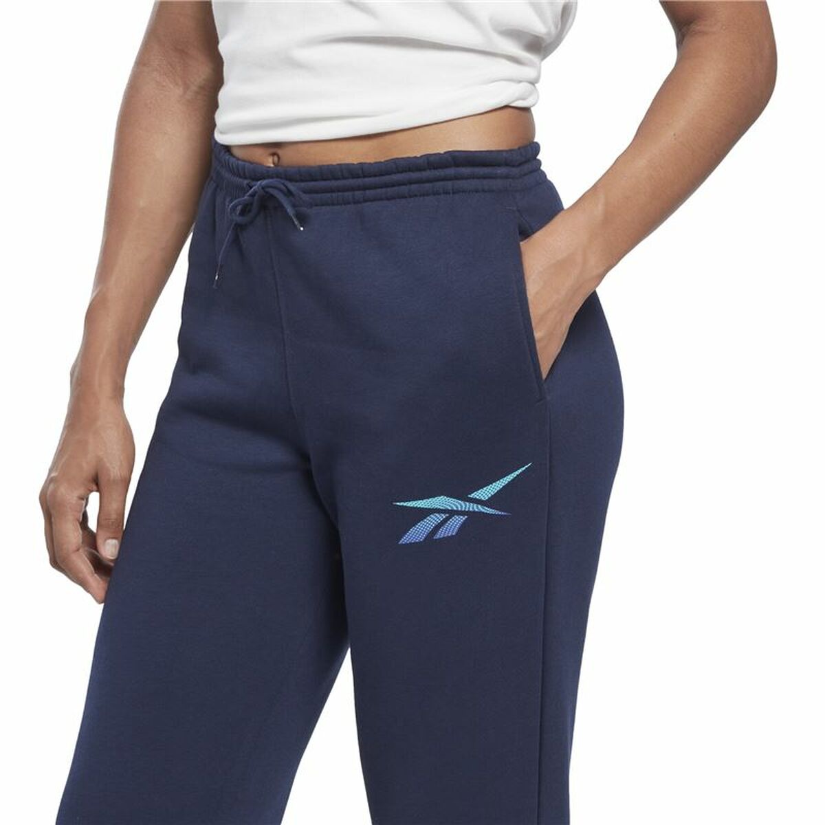 Pantalone Lungo Sportivo Reebok Vector Graphic Blu Marino Donna