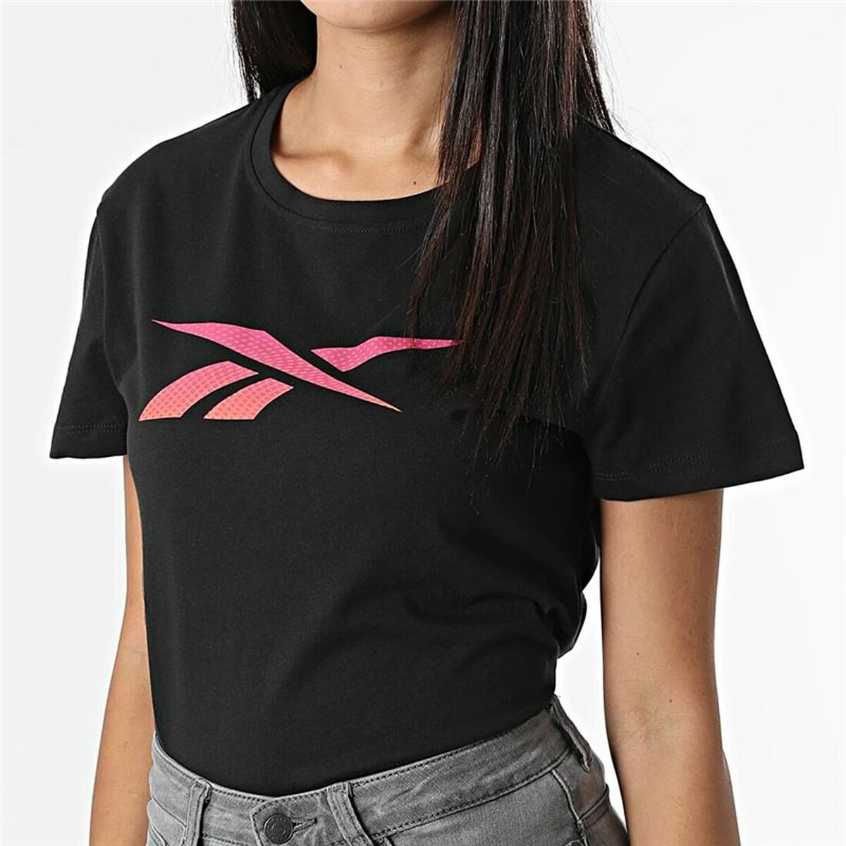 Maglia a Maniche Corte Donna Reebok  Vector Graphic Nero