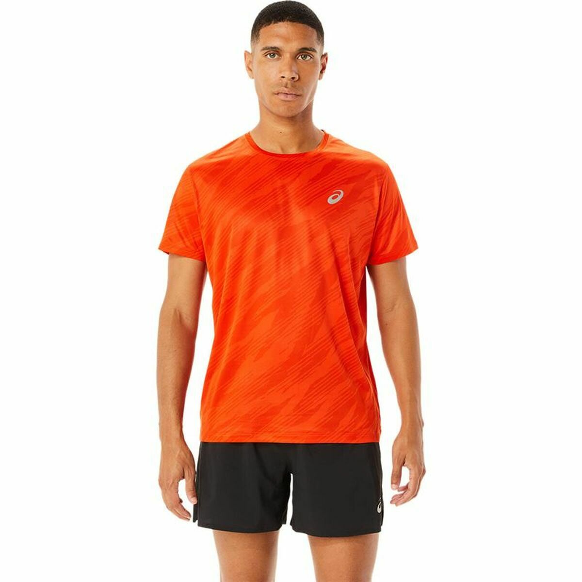 Maglia a Maniche Corte Uomo Asics Core All Over Print Arancio