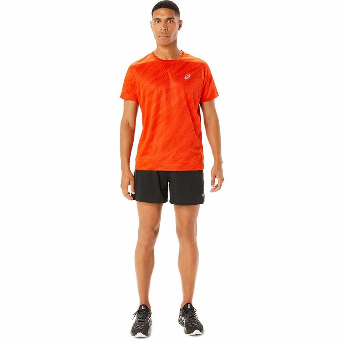 Maglia a Maniche Corte Uomo Asics Core All Over Print Arancio