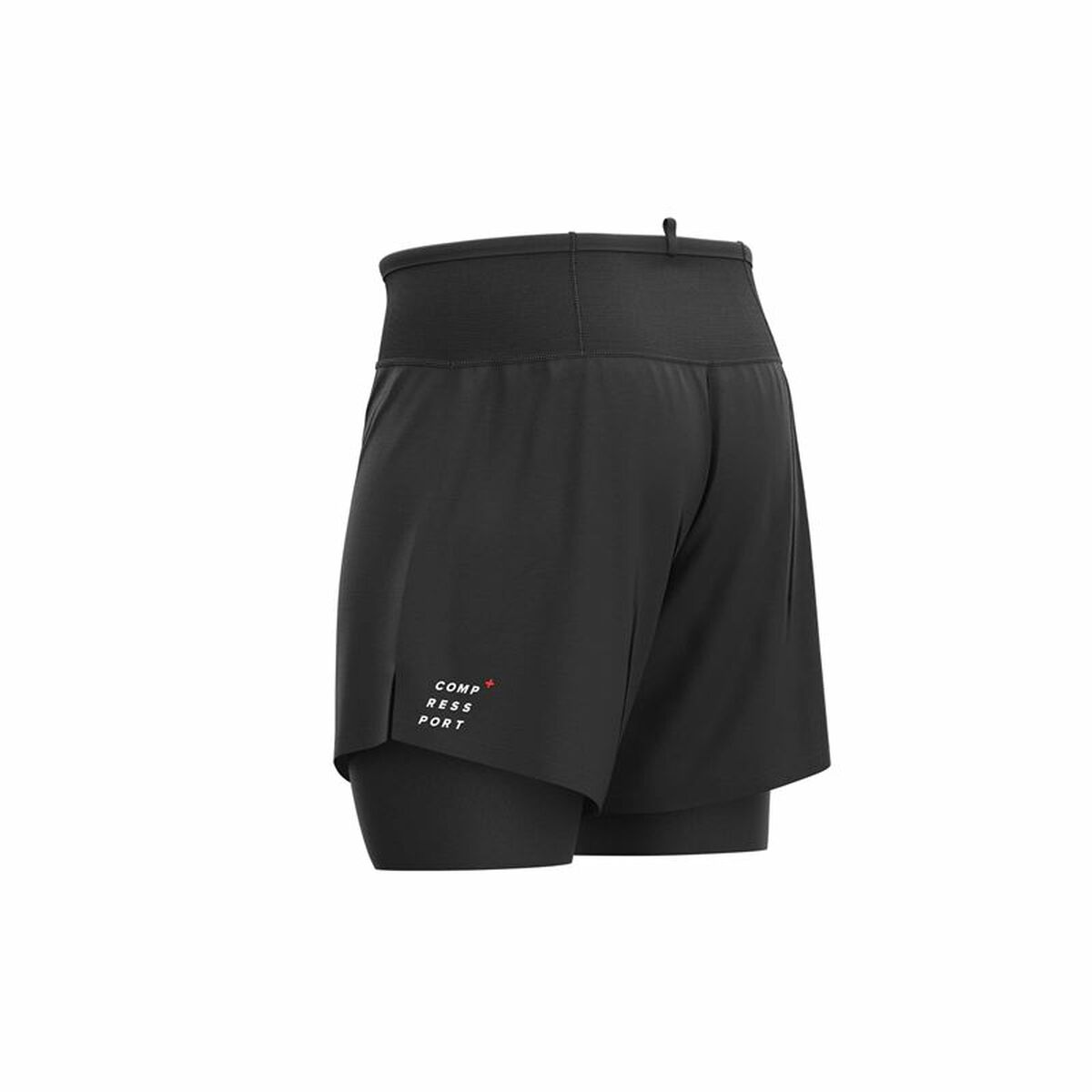 Pantaloni Corti Sportivi da Uomo Compressport Trail 2-in-1 Nero