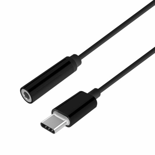 Adattatore USB Aisens Conversor USB-C a audio estilo Apple, USB-C/M-Jack 3.5/H, Negro, 15 cm