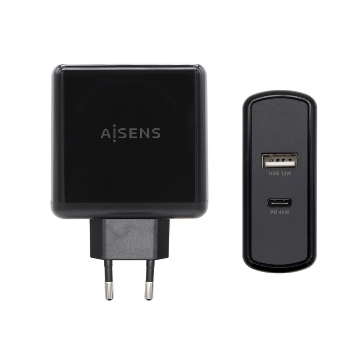 Caricabatterie USB da Parete Aisens ASCH-2PD45A-BK USB-C 57 W