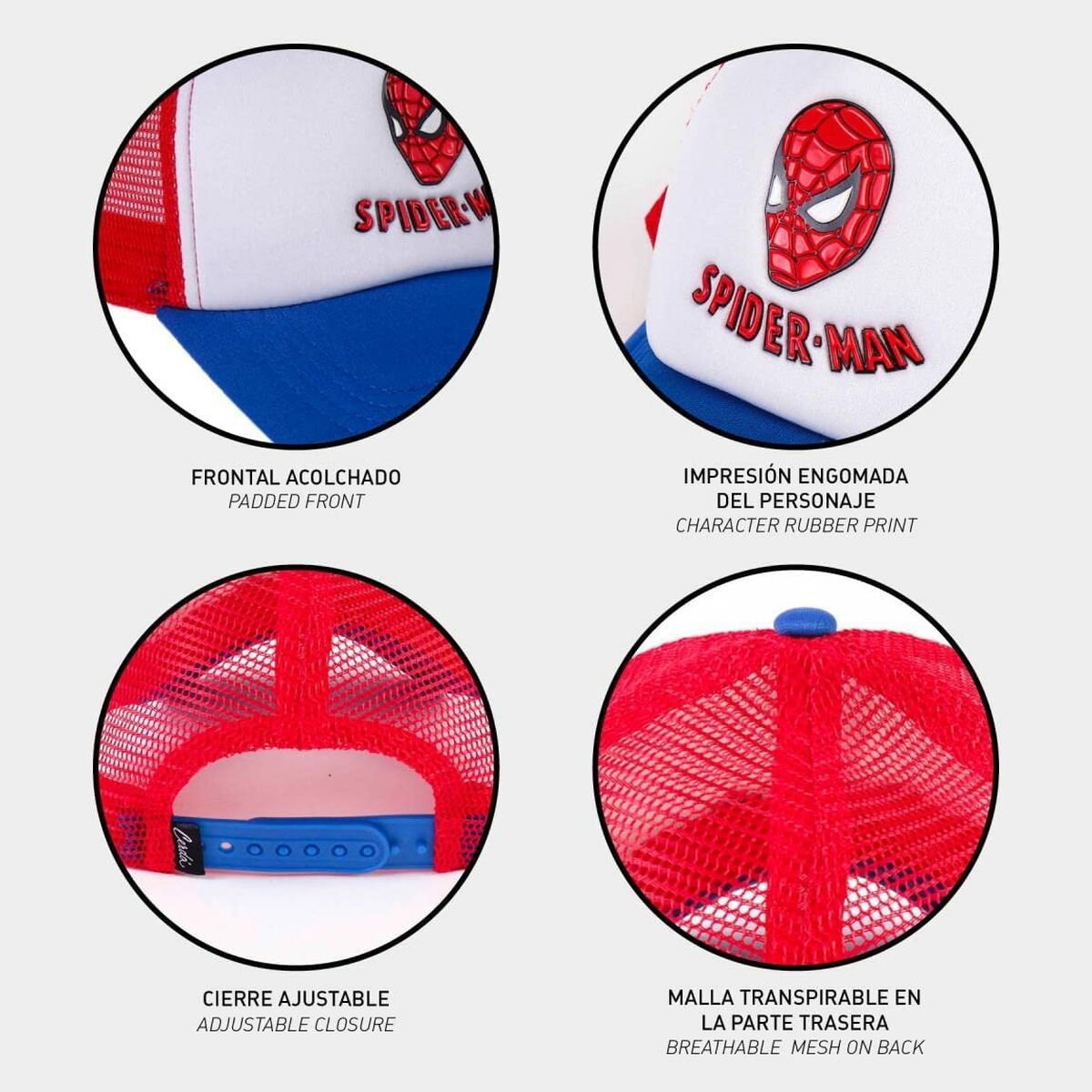 Cappellino per Bambini Spider-Man Bianco (55 cm)